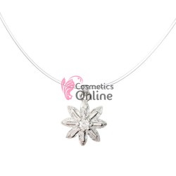 Colier din fir transparent cu pandantiv din zirconiu AS42BB Argintiu